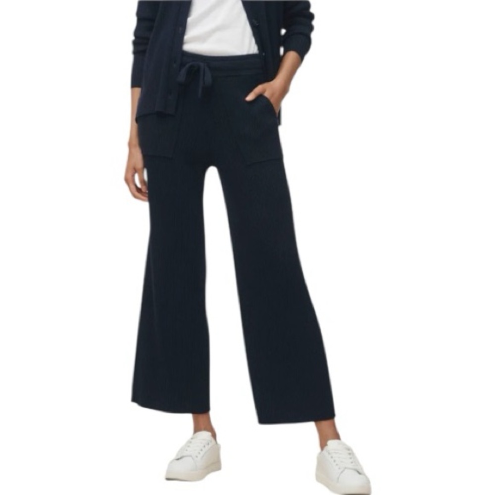 Splendid Georgie Ribbed Wide Leg Crop Sweater Pants NWT - Picture 1 of 16